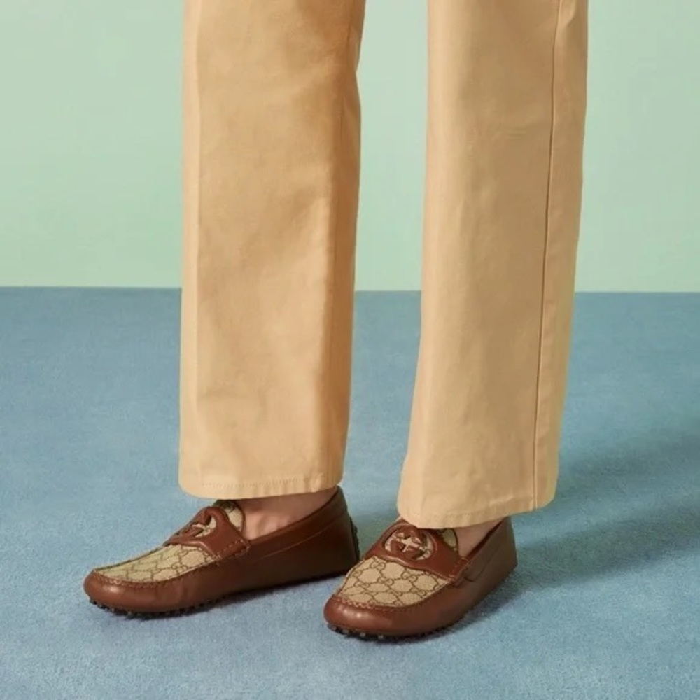 Gucci Brown Interlocking G Driver Loafers - Picture 14 of 14